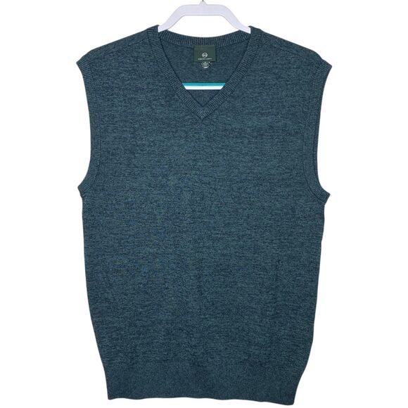AG Adriano Goldschmied Sweater Vest Mens M Blue Cashmere Blend V-Neck Preppy NEW - Picture 1 of 9